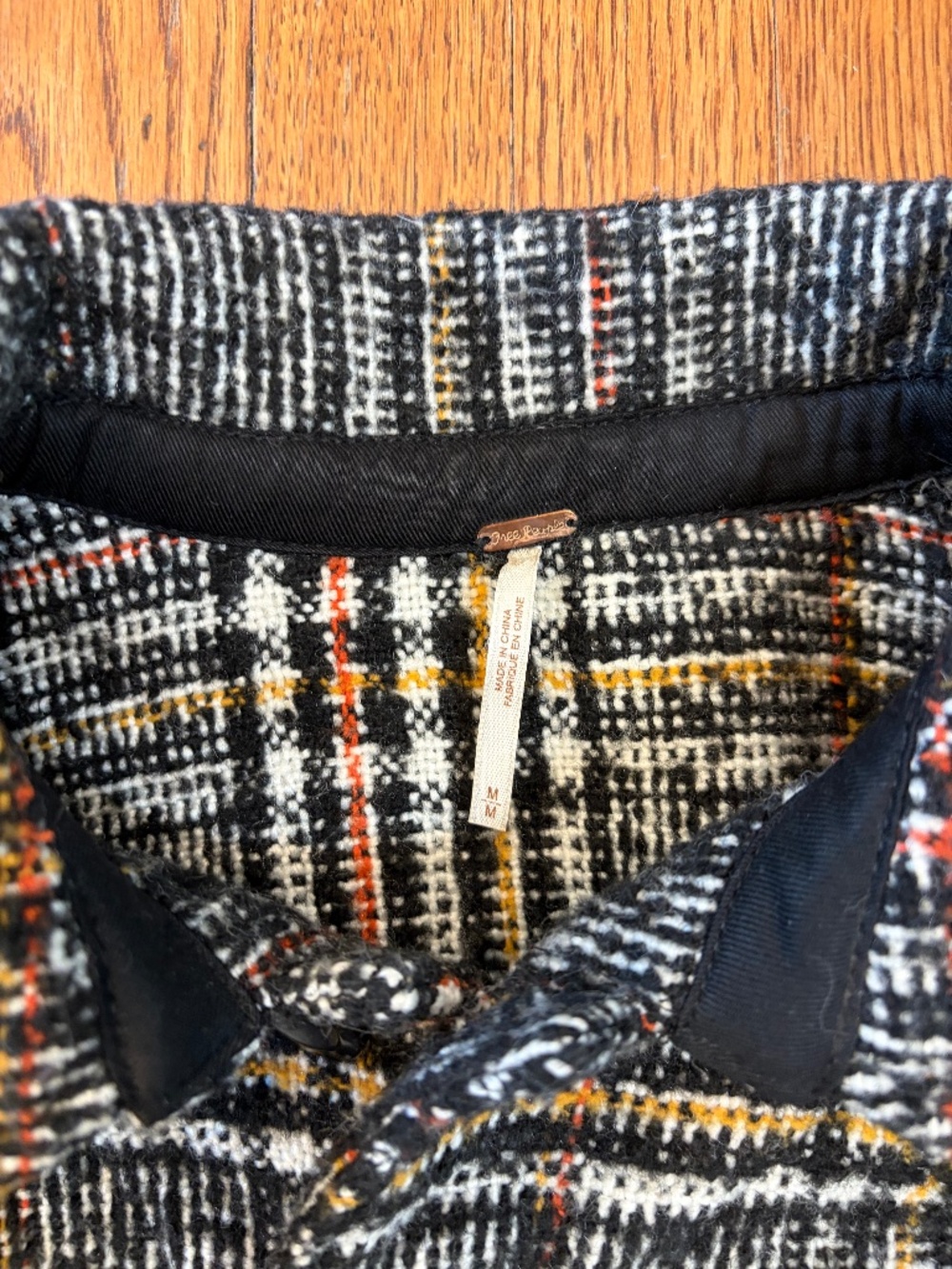 Free People Slouchy Eisenhower Jacket | Black Plaid Cropped Utility Jacket Boho - Picture 4 of 9
